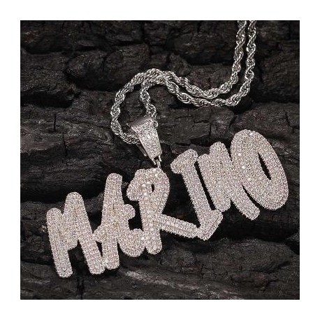Custom Cursive Name Necklace in White Gold