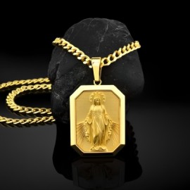 Virgin Mary Dog Tag Pendant
