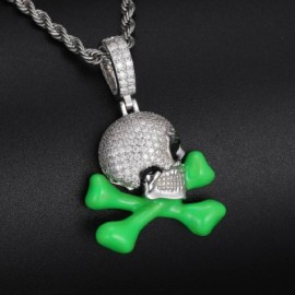 Iced Skull and Crossbones Luminous Pendant