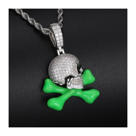 Iced Skull and Crossbones Luminous Pendant