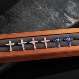 Bling Diamonds Cross Earrings
