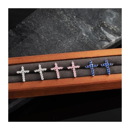 Bling Diamonds Cross Earrings