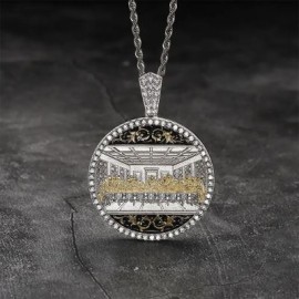 Iced Round Apostles Last Supper Pendant