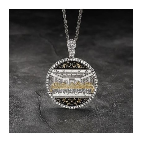 Iced Round Apostles Last Supper Pendant