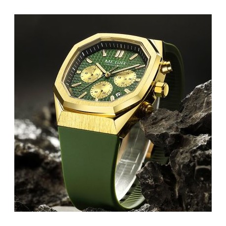 Multi-functional Luminous Octagon Dial Quartz Sport Watch