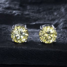 Olive Brilliant Round Cut Stud Earrings