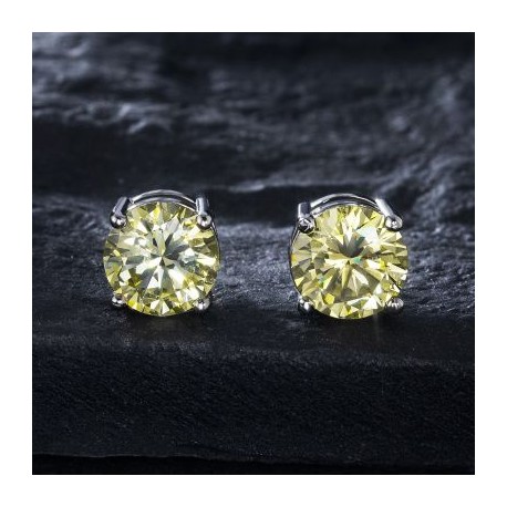 Olive Brilliant Round Cut Stud Earrings