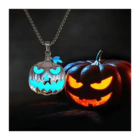 Halloween Glowing Pumpkin Pendant Necklace
