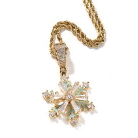 Luminous Rotating Snowflake Pendant