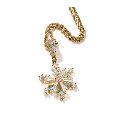 Luminous Rotating Snowflake Pendant