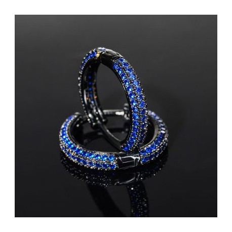 Iced Row Hoop Earrings
