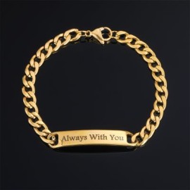 Personalized Engraved Stainless Steel Cuban Bracelet