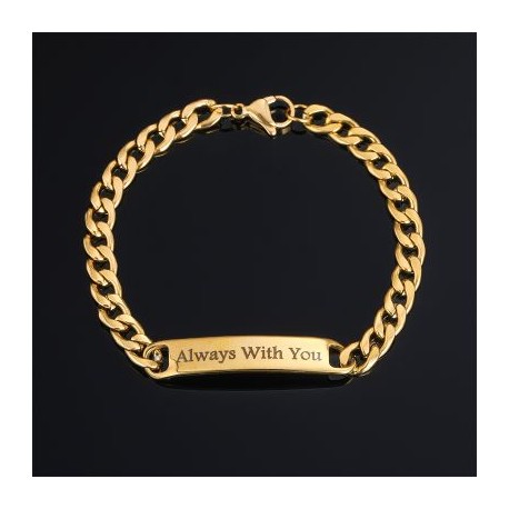 Personalized Engraved Stainless Steel Cuban Bracelet