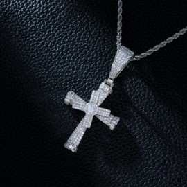 Iced Rotatable Cross Pendant