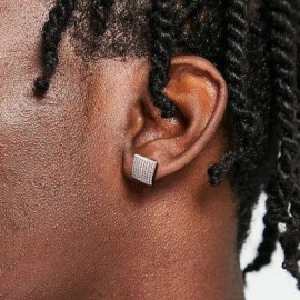 Iced Square Stud Earrings