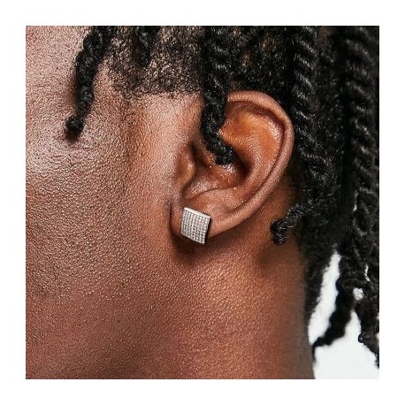 Iced Square Stud Earrings