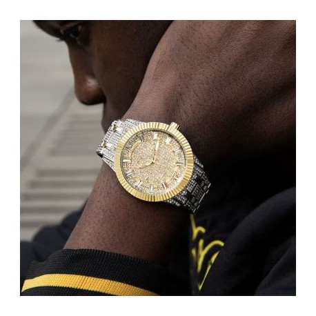 43mm Two-tone Iced Baguette Cut Men's Watch