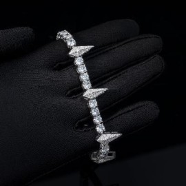 5mm Fight Tooth and Claw Tennis Bracelet in White Gold