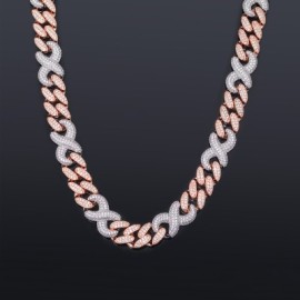 Iced Two-tone Infinity Cuban Link Chain