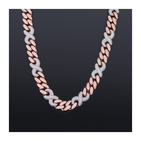 Iced Two-tone Infinity Cuban Link Chain