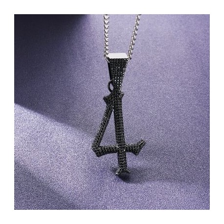 Iced Black Diamonds Number Pendant