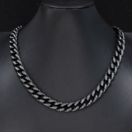 Iced 10mm Teardrop Miami Cuban Chain in Black Gold
