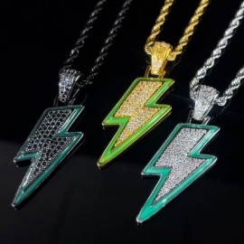 Iced Glowing Lightning Pendant