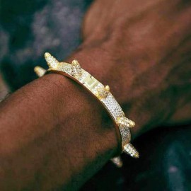 Iced Spike Bangle Bracelet