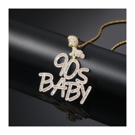 Iced Baguette Cut 90S BABY Pendant