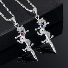 Iced Dragon Sword Pendant