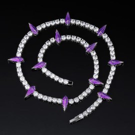 Enamel 5mm Purple Fight Tooth and Claw Tennis Chain