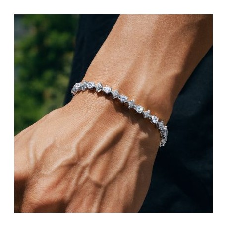 5mm Iced Quadrangular Star Bracelet