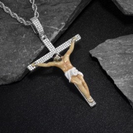 Hand-painted Enamel Iced Jesus Cross Pendant