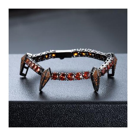 5mm Garnet Fight Tooth and Claw Tennis Bracelet in Black Gold