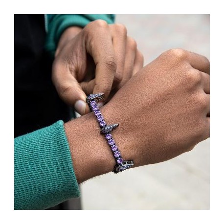 5mm Purple Fight Tooth and Claw Tennis Bracelet in Black Gold