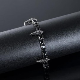 5mm Fight Tooth and Claw Tennis Bracelet in Black Gold