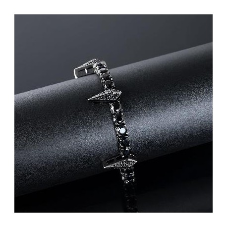 5mm Fight Tooth and Claw Tennis Bracelet in Black Gold