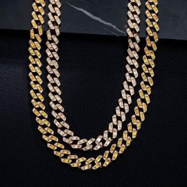 11mm Baguette Cut Cuban Chain in Gold