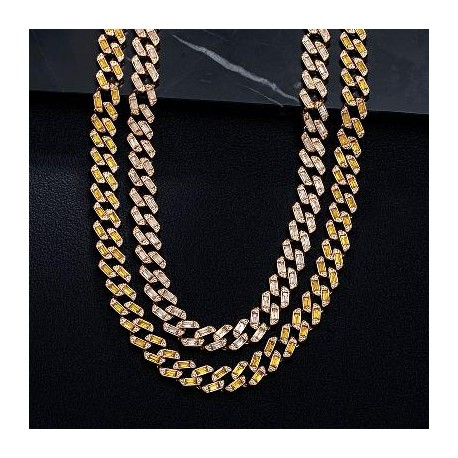 11mm Baguette Cut Cuban Chain in Gold