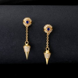 Iced Eye of Ra Cron Drop Earrings