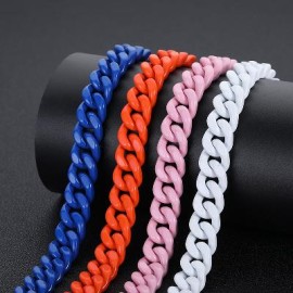 13mm Titanium Steel Lacquered Miami Cuban Link Chain
