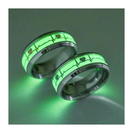 Luminous Heart Beat Stainless Steel Ring