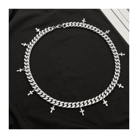 10mm Cross Cuban Chain Titanium Necklace