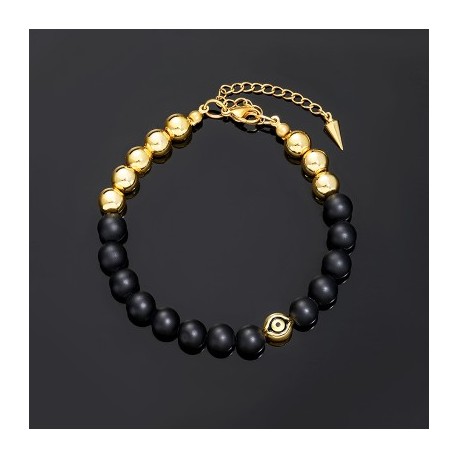 Eye of Amulet Black Beads Bracelet