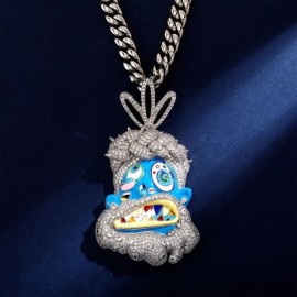 Iced Jesus Enamel Face Pendant