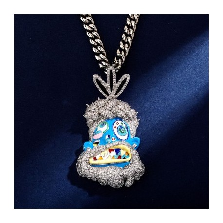 Iced Jesus Enamel Face Pendant