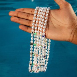 Colourful Evil Eye Pearl Necklace