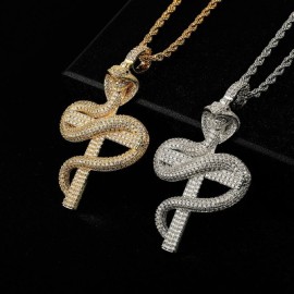 Iced Cobra Cross Pendant