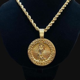 Shepherd Cuban Circle Engraved Pendant