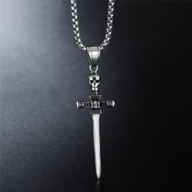 Skull Sword Titanium Steel Pendant